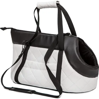 Taška pro psa a kočku DOGGY Taška pro psa cestovní - bílá eko kůže Velikost: R1 - d 36 x š 20 x v 22 cm