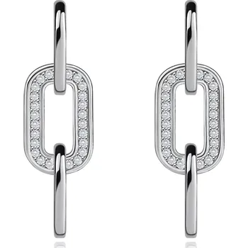 Náušnice Stříbrné 925 náušnice - hladké a zirkonové řetízkové očko, puzetky