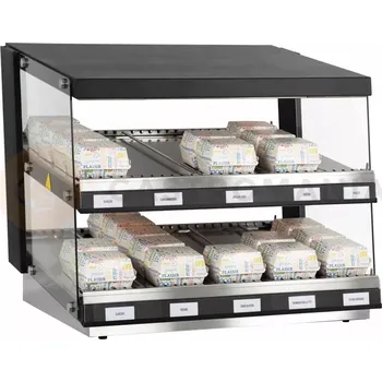 Ohřívač na hamburgery, ohřevná vitrína, dvě police, 1,16 kW, 800x640x685 mm | RESTO QUALITY, RQBIN