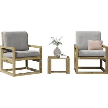 3dílná zahradní sedací souprava impregnovaná borovice Hnědá 832556