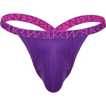 Pánské erotické prádlo Pánská tanga Sukrew Bubble Thong Tyrian Purple L, fialová pánská tanga