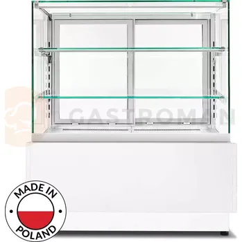 Cukrářská neutrální vitrína, vnitřek z nerezové oceli, snížená verze, 900x670x1110+/-10 mm | RESTO QUALITY, Dolce Visione Breve Neutro Premium 900