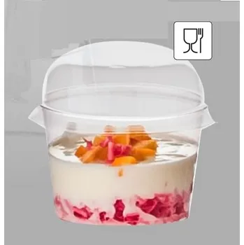Jednorázové nádobí Dezertní kelímek Rotonda s víčkem 150ml