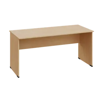 Psací stůl BPL 27 - 16 stůl pracovní, dřevěná podnož, deska 25 mm, široký 1600 mm, bříza světlá
