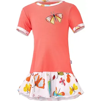 Kojenecké šaty LITTLE ANGEL tunika tenká Outlast® tm.coral/motýlci vel. 98
