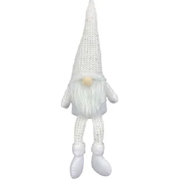 Svatební dekorace Bílý vánoční trpaslík s plnovousem (47 cm)