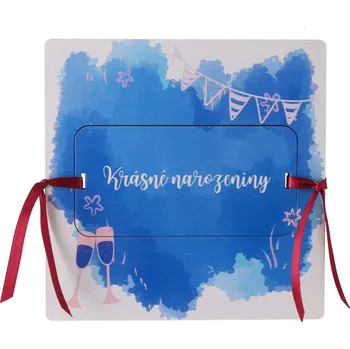 Dárková krabička Barevná kapsa na peníze - Krásné narozeniny