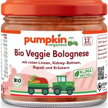 Pumpkin Organics BIO Omáčka na těstoviny 250 g - Boloňská (12. měsíc)