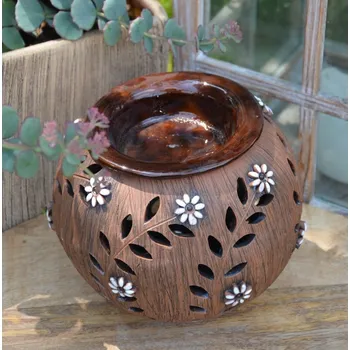 Aroma lampa Aromalampa s větvičkou s květem 15 cm Motiv: tmavá