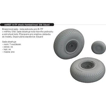 Plastikový model Eduard 1/48 B-17F wheels rhomboid tread (EDUARD)