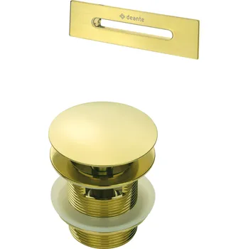 Deante Deante, sestava pro volně stojící vany, kovová zátka typu ClickClack a krytka na přepad, zlatá matná, DEA-KYY_R10B