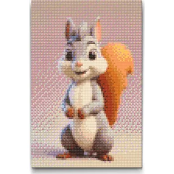 Diamantové malování Diamantové malování - Veverka pro děti Velikost: 40x60cm, Rámování: Pouze srolované plátno, Diamanty: Čtvercové