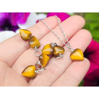 Přívěsek Přívěsek tygří oko mini srdce 10 mm bižuterní úchyt