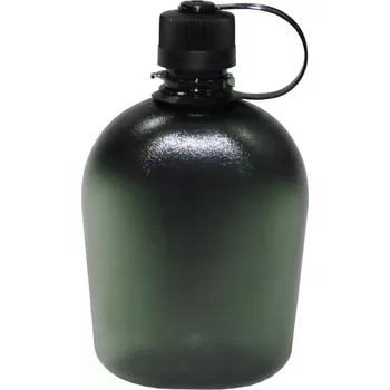 Kempingové nádobí Polní láhev GEN II. transparentní ZELENÁ (Vojenská polní láhev nové generace, která se také výborně hodí jako turistická láhev pro vycházky do přírody.)