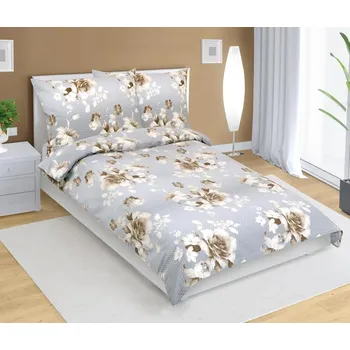 Povlečení Bellatex Povlečení krepové Růže kávová 140x220, 70x90 cm