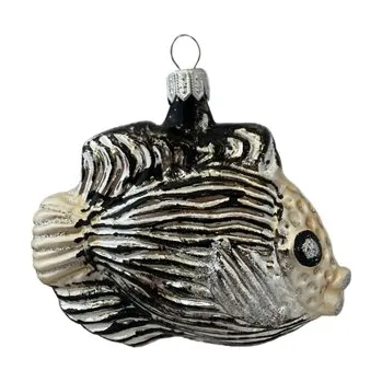 Vánoční ozdoba Skleněná ryba stříbrná