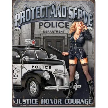 Plechová cedule Cedule Police Dept - Protect & Serve