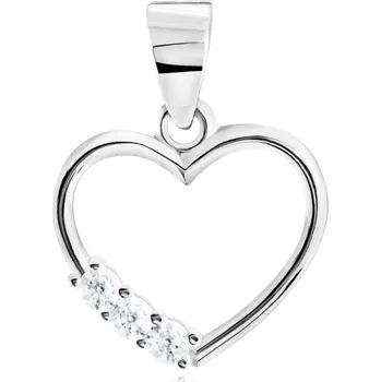 Přívěsek GEMMAX Original – garance kvality Přívěsek Srdíčko z bílého zlata se zirkony – zlatý šperk ryzosti 585/1000 v Dárkovém balení s Certifikátem GLPWB-02595