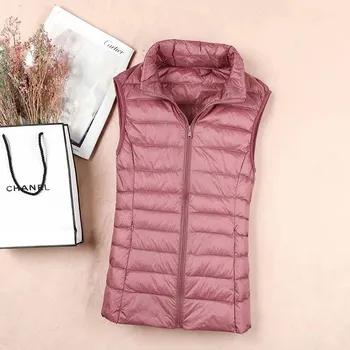 Dámská prošívaná vesta Barva: Růžová, Velikost: 8XL