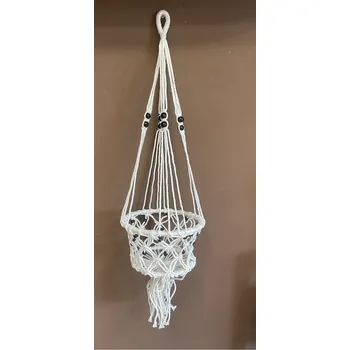 Květináč Makramé Závěs na Květináč - Velký Květináč - S Korálky 1ks