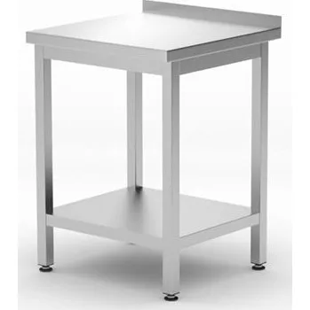 Nerezový dřez Pracovní stůl přístěnný s policí Budget Line - montovaný, hloubka 600 mm, HENDI, Budget Line, 600x600x(v)850mm 817223H