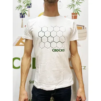CBD Pánské tričko CBDčko Včelí plástev Design: M