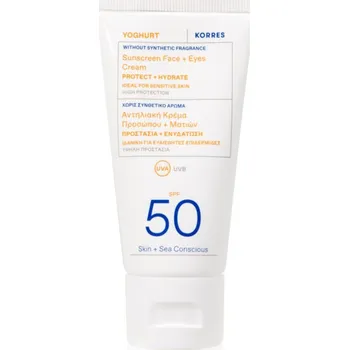 Přípravek na opalování Korres Yoghurt Sunscreen ochranný krém na obličej a oční okolí SPF 50 50 ml