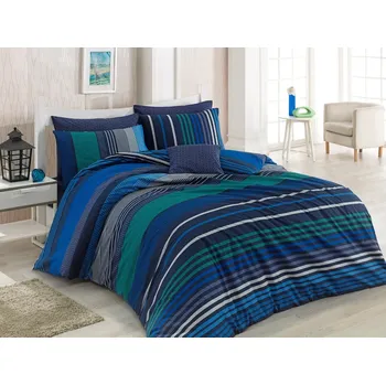 Povlečení Povlékáme.cz Bavlněné povlečení Renforcé Marley modré 140x200 70x90