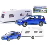 _Ostatní 1_ Auto Volvo V70 set s karavanem zpětný chod kov v krabici