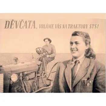 Plechová cedule Plechová cedule Děvčata a traktory (Retro suvenýr)