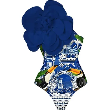 Dámské plavky Dámská plážová souprava plavky a sukně Velikost: L, Barva (Varianta): Modrá