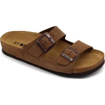 Dámská zdravotní obuv Leon 4010 Dámské zdravotní korkové pantofle - Hnědá nubuk Velikost: 38