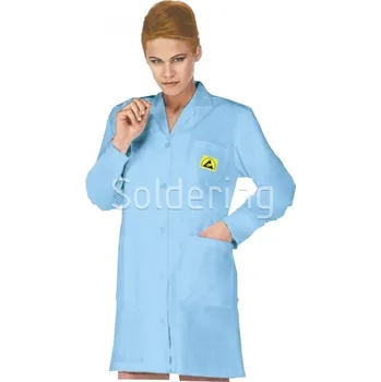 Zdravotnický plášť ESD pracovní plášť, slabý, s logem, 3/4, unisex, světle modrý, M - 101007604