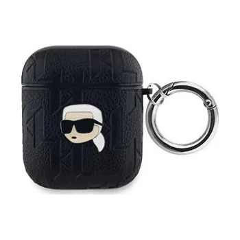 Telefonní příslušenství Karl Lagerfeld PU Embossed Karl Head pouzdro pro AirPods 1/2 černé