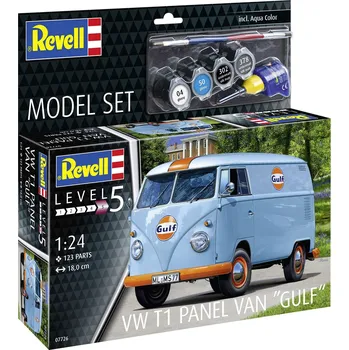 Plastikový model Revell ModelSet auto 67726 - VW T1 Panel Van (Gulf Decoration) (1:24) - expresní doprava