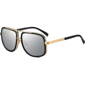 Pánské retro sluneční brýle s kovovými obroučkami - Zlato Stříbro