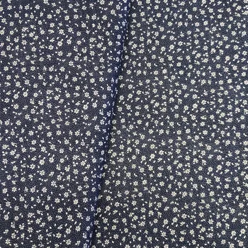 L2479 Plátno - Kytičky s puntíčky,š. 160 - Tmavě modrá