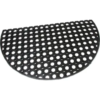 Rohožka Gumová venkovní půlkruhová vstupní rohož FLOMA Honeycomb Half Round - 45 x 75 x 1,6 cm