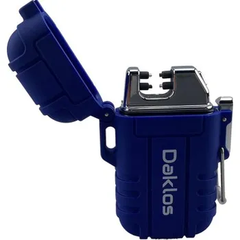 Zapalovač Plazmový nabíjecí voděodolný větruodolný elektrický zapalovač v dárkové krabičce - modrý