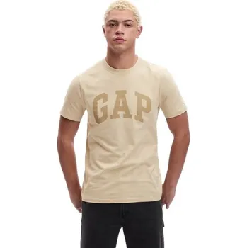 Oblečení a móda Pánské tričko GAP BASIC LOGO S Béžová