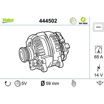 generátor, , 46231745, 7634289, 7641842, 7647595, 77535410, VALEO, 444502