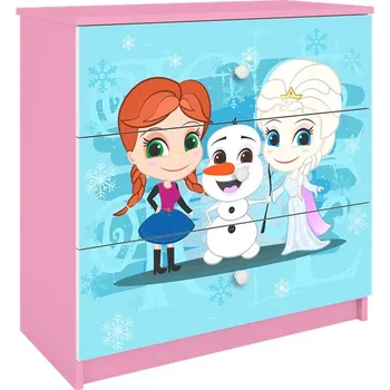 Komoda Dětská komoda BABYDREAMS Ledové království růžová