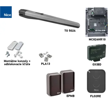 Pohon brány Sada pohonu NICE Toona 5024 pro jednokřídlou bránu do 5 m/500 kg s fotobuňkami