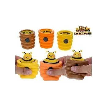 plyšák Včelka strečová pop up v úlku 6,5cm 3barvy