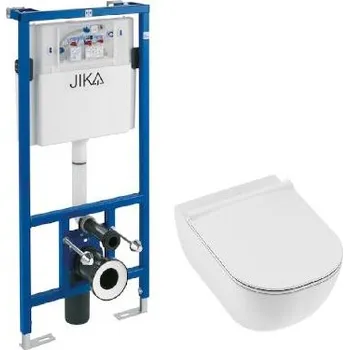 WC sada Jika Mio-N - Set předstěnové instalace a závěsného klozetu, Rimless, DualFlush, bílá H6007140000002