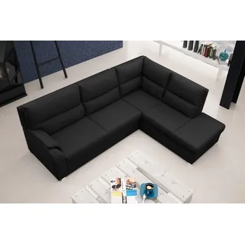 Sedací souprava Falco Rohová sedací souprava Rambo, rozkládací s úložným prostorem, pravá, černá Sawana 14