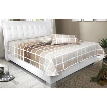 Postel BLANÁŘ Čalouněná postel Sára 180x200, s úložným prostorem, White/Duo