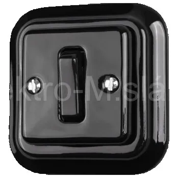 vypínač VINTAGE vypínač 1 černá hranatá komplet keramika K2-S110Q