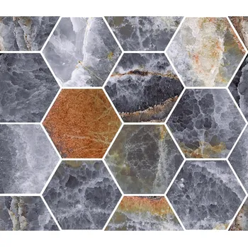 Dlažba Maxi Class Onyx Indigo Kry - dlažba mozaika šestihran 30x34,5 modrá lesklá CSAMCONK34