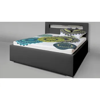 Postel Čalouněná postel AVA LERYN 180x200, s úložným prostorem a LED osvětlením, MADRYT 9100